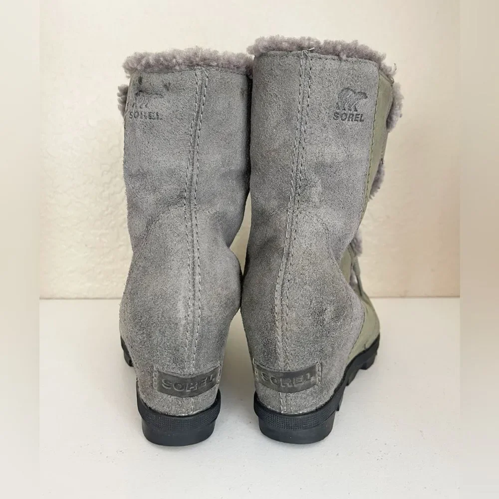 Sorel Women's Joan Joan of Arctic Wedge Shearling Boots Size 7.5